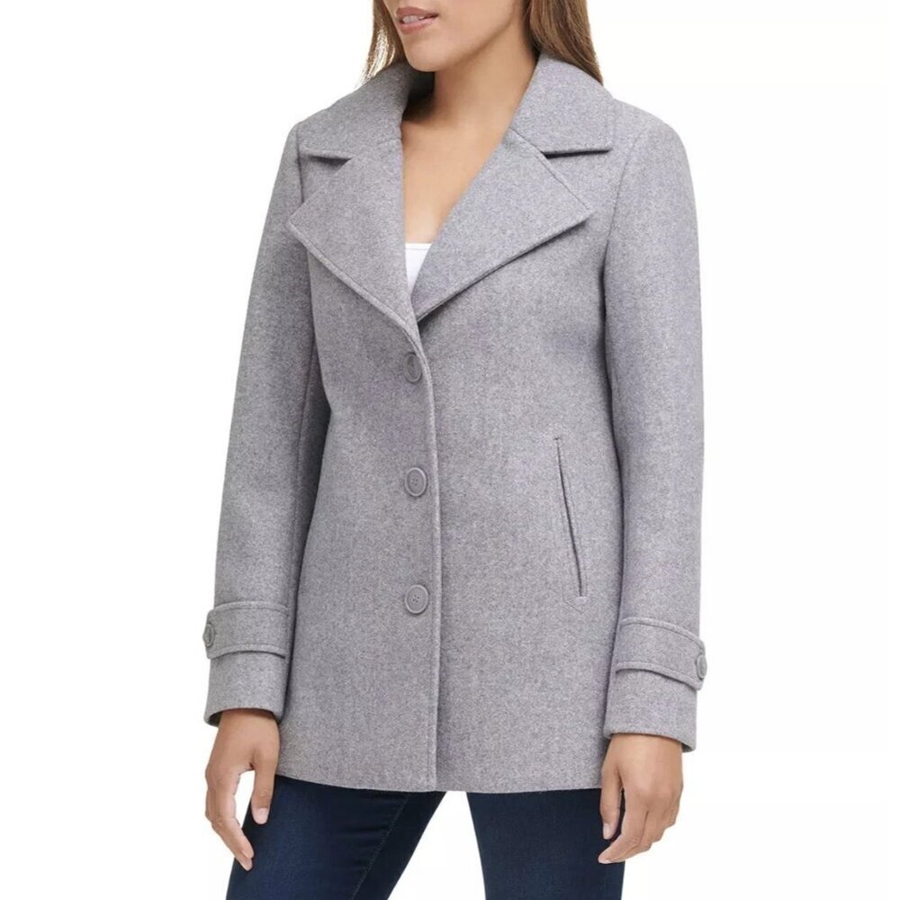 NEW Marc New York Andrew Marc Women's Size S Grey Pea Coat